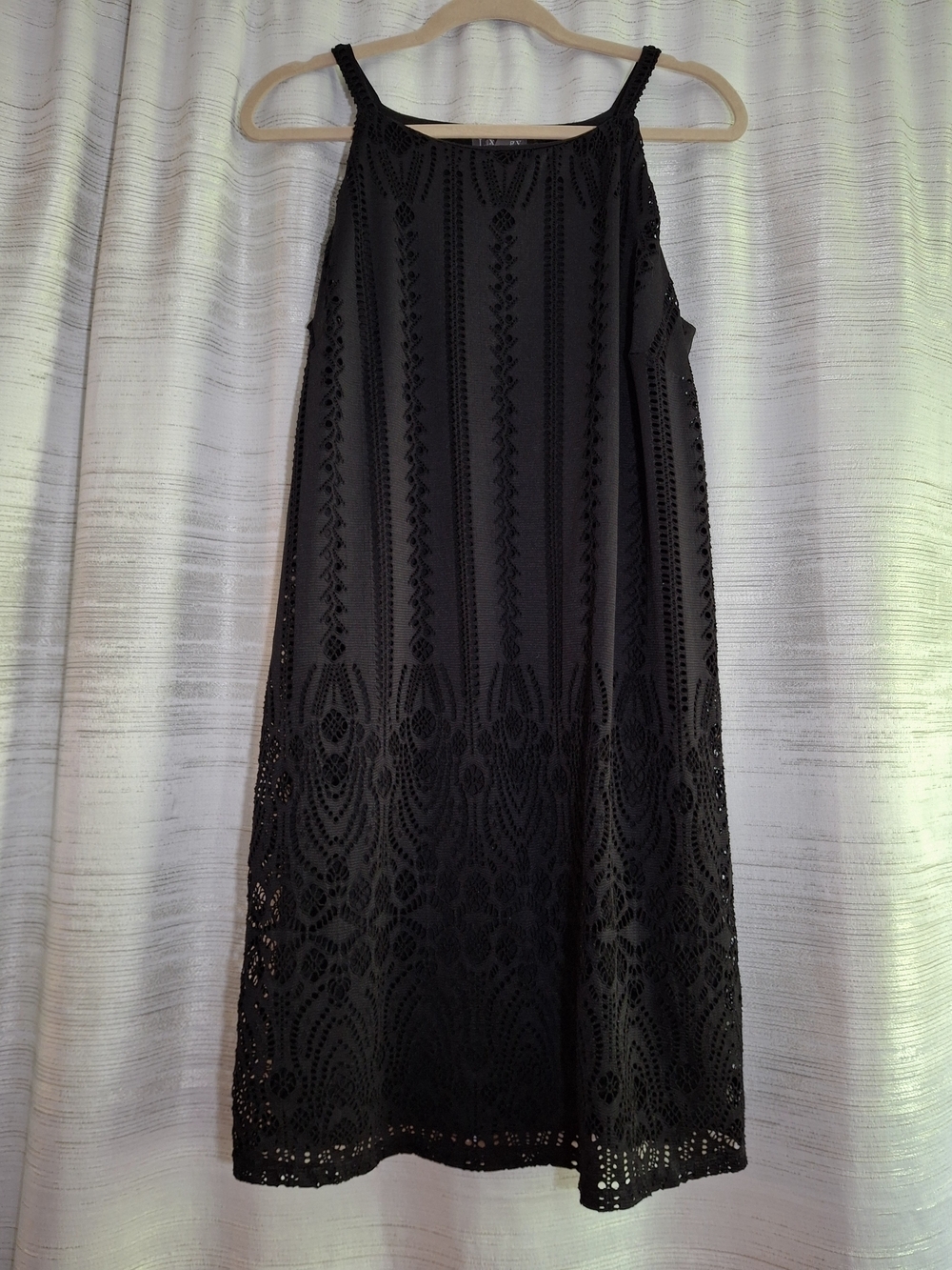 Luxology 1X Black Lace Lined Midi Dress